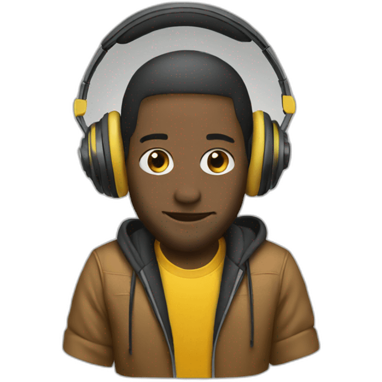 dj emoji with headphone emoji