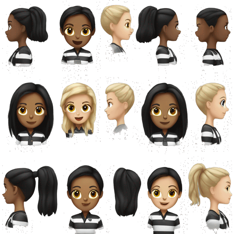 White Girl with black hair girl referee  emoji