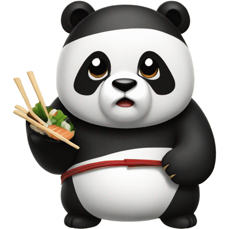 panda che mangi sushi emoji