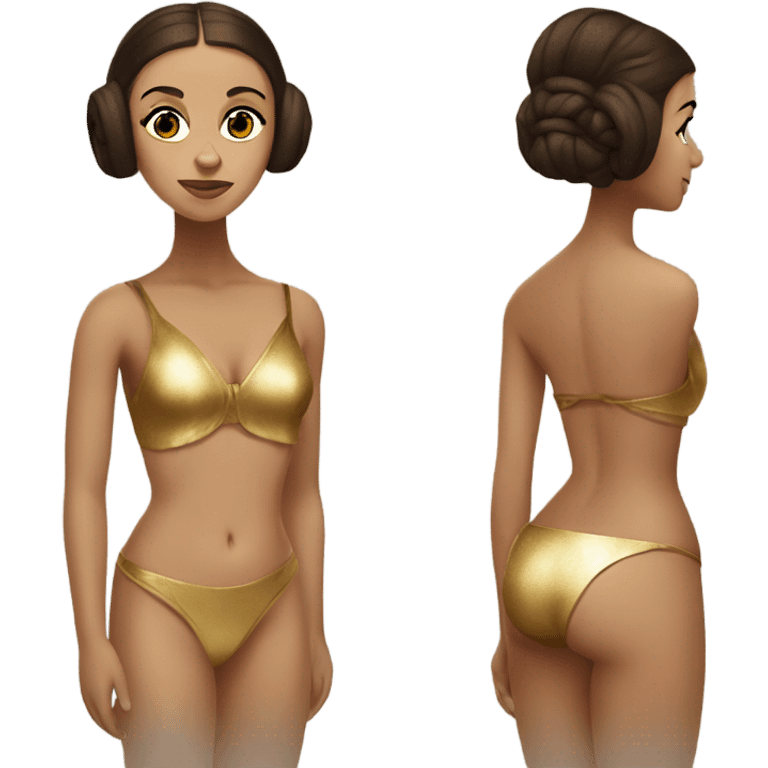 Princess Leia with golden bikini emoji