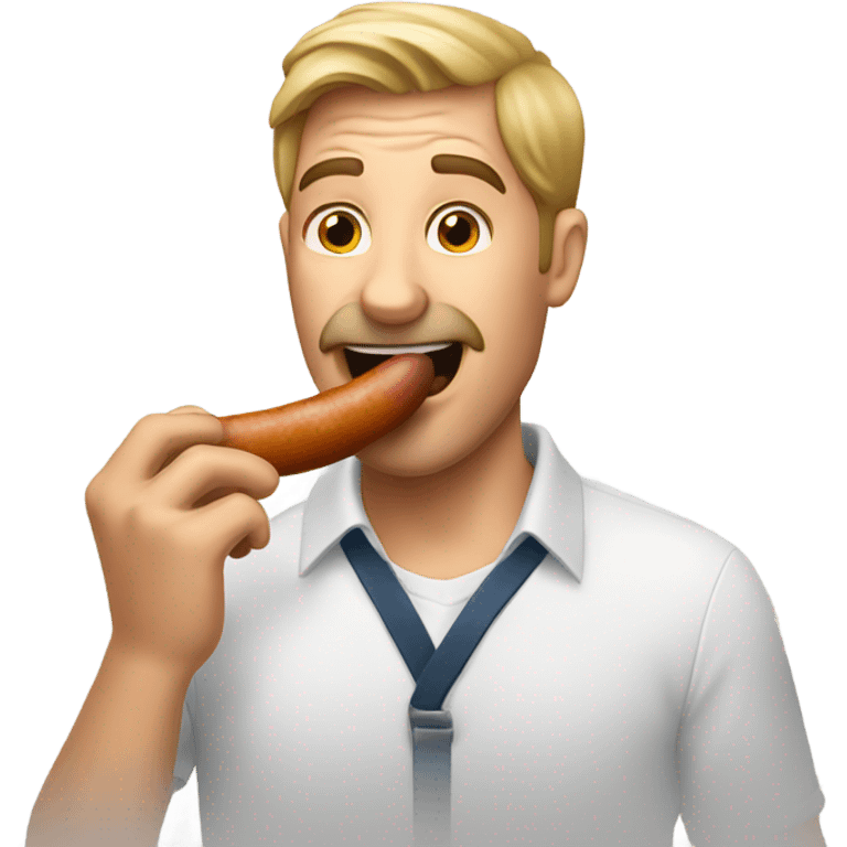 Man eating sausage emoji