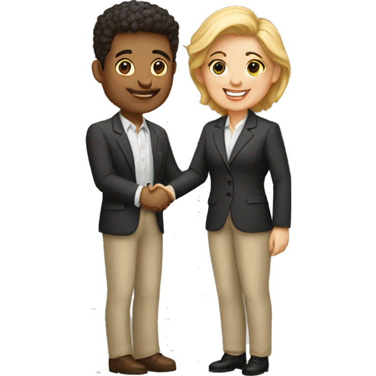 light-skinned restaurateur and blogger shake hands emoji