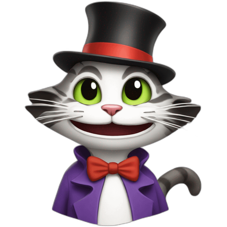 Cat in the hat with a bat emoji