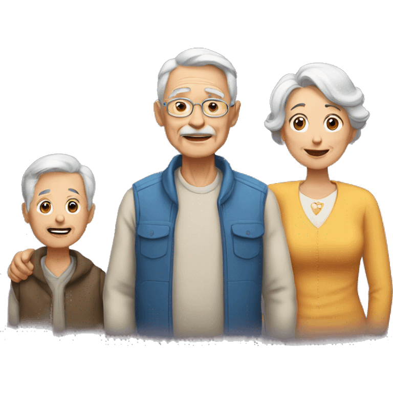 old couple and a son emoji