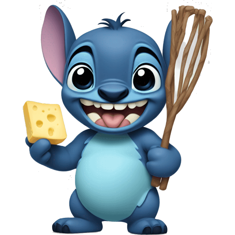 Disney stitch character holding a stick of butter emoji