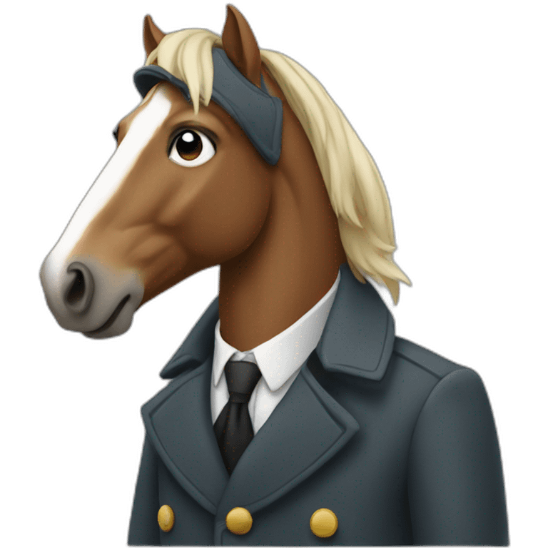 A horse in overcoat emoji