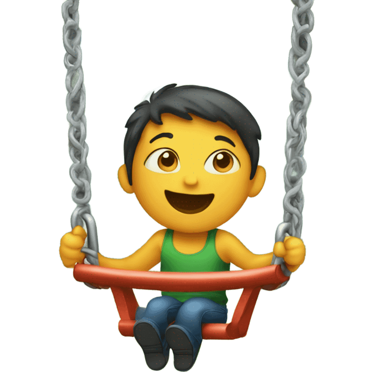 child in a playground swing  emoji