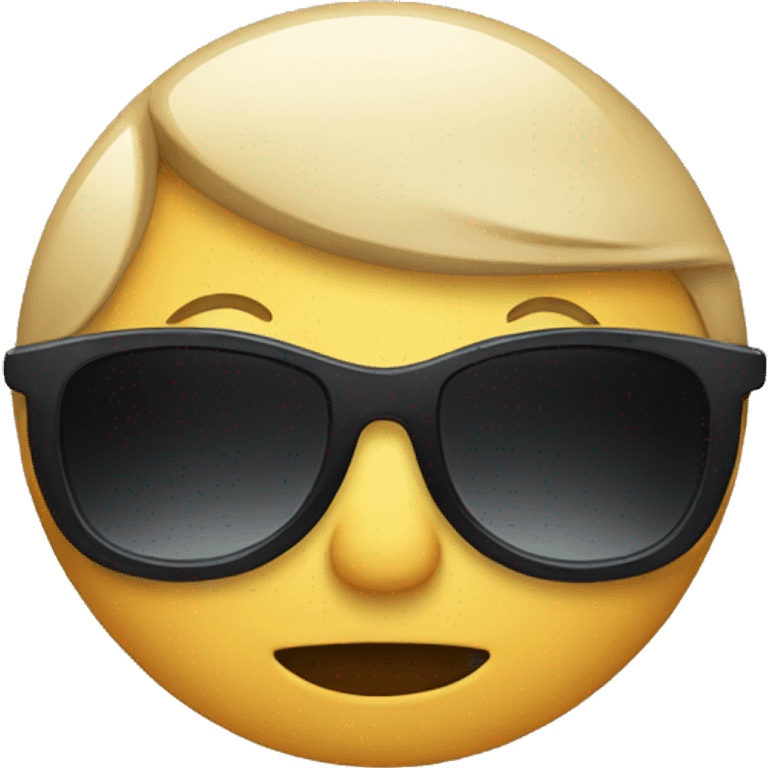 An embarrassed face with sunglasses down emoji