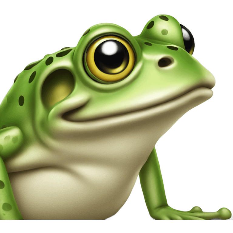 Frog actively croaking emoji