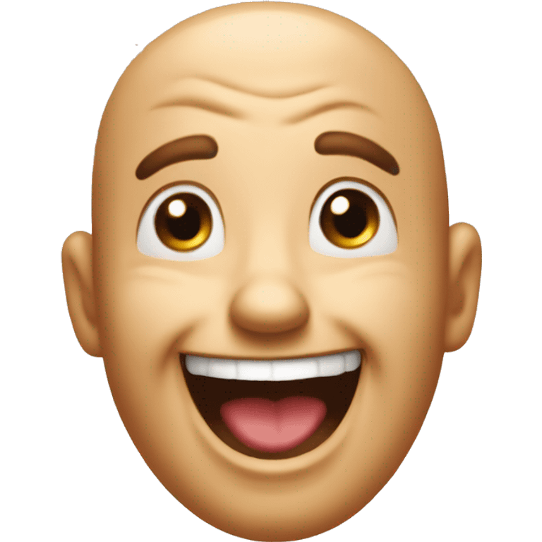 a laughing emoji where the laugh is hysterical ad a little crazy emoji