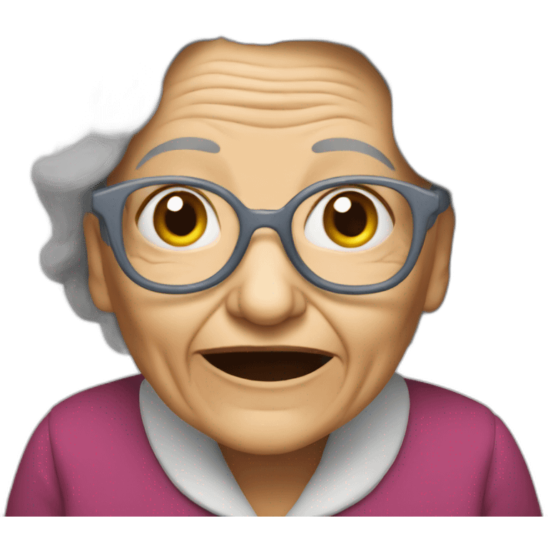 crazy old woman emoji