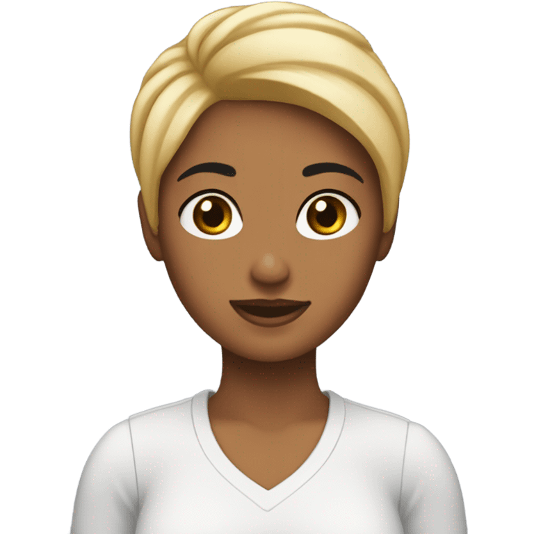 Chica morena de pelo negro lacio  emoji