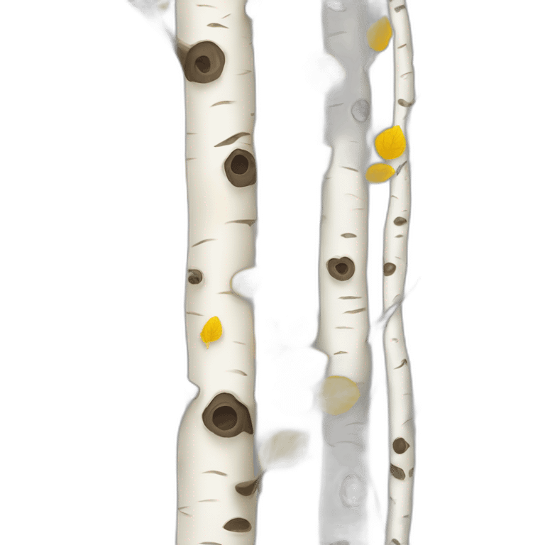 birch tree with yellow leaves emoji