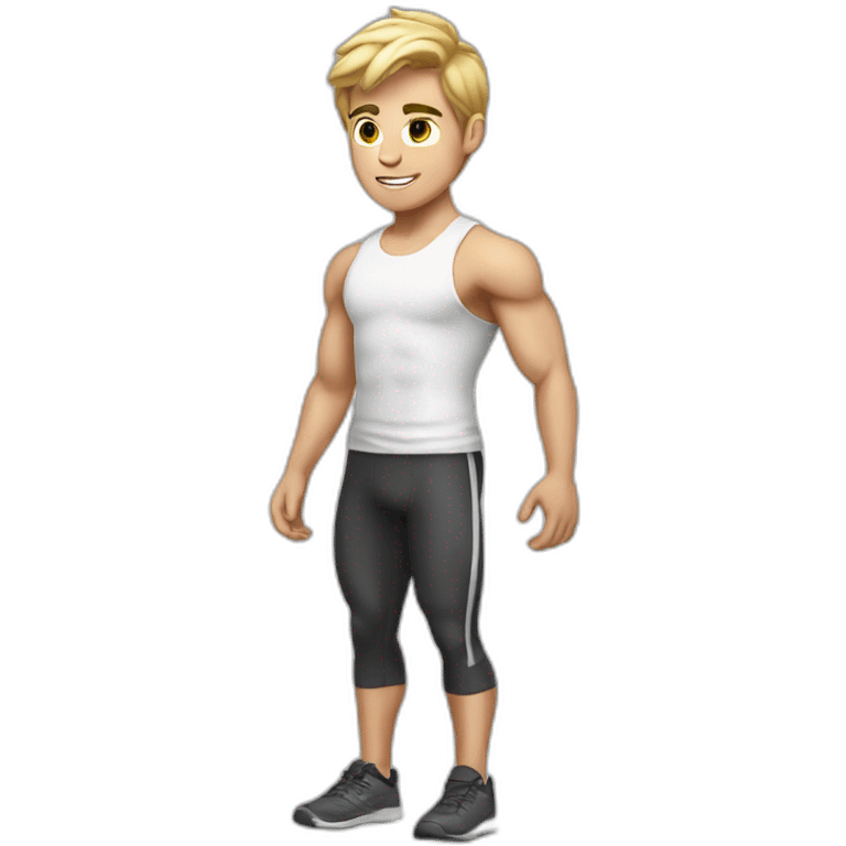 Fitness boy, white skin emoji