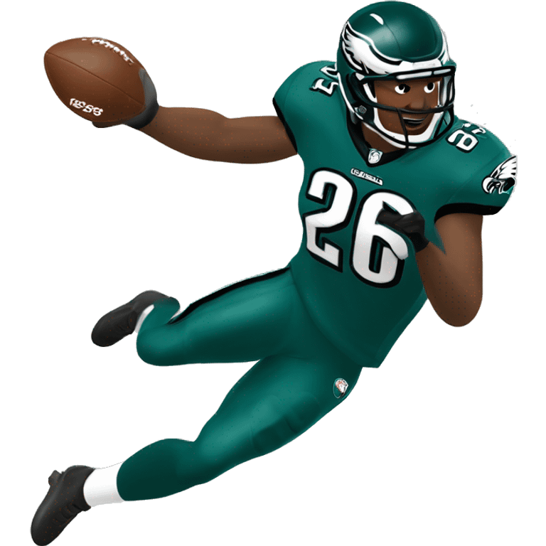 philadelphia eagle player football number 26 jumping kelly green emoji