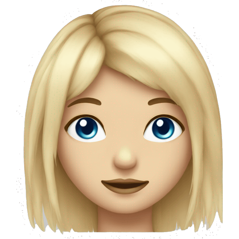 girl blue eyes with rainbow long hair with fringe  emoji