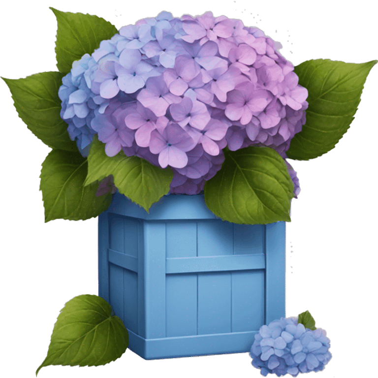 realistic hydrangeas in a box emoji