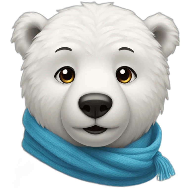 polar bear with blue scarf emoji