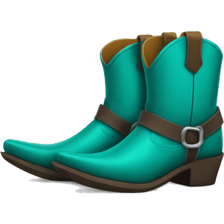 Teal cowboy boots  emoji