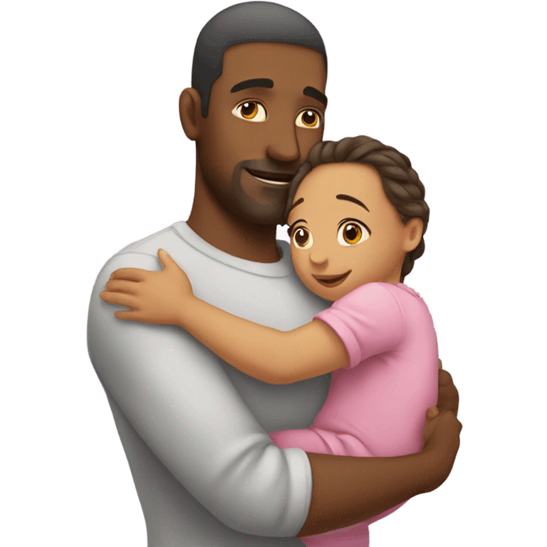 Dad hugging baby girl emoji