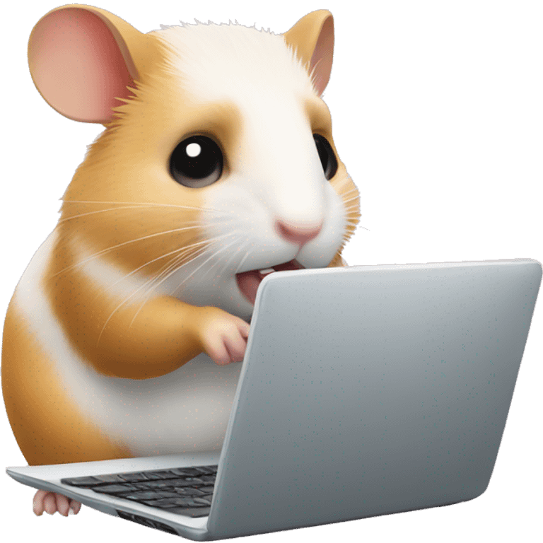 hamster working on laptop emoji