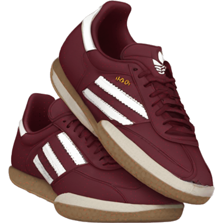 maroon adidas sambas emoji