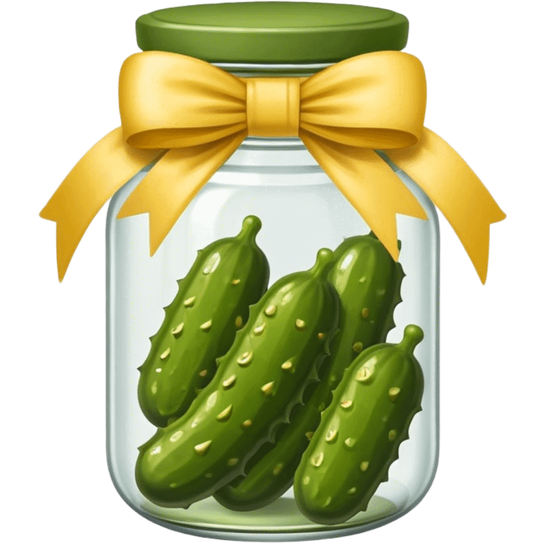 pickle jar with bow emoji