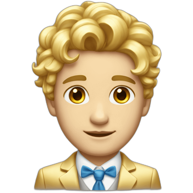 Posh-boy-with-golden-suit-and-blue-eyes-and-rainbow-unicorn-hair emoji