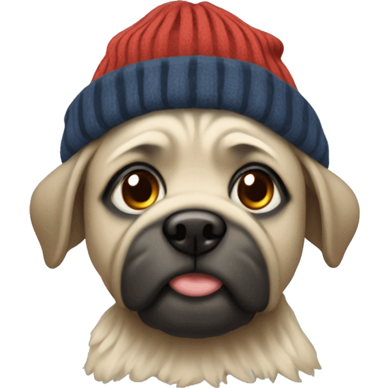 Realistic Mops wearing a beanie emoji