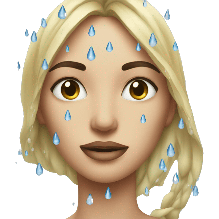 Water droplets on woman  emoji