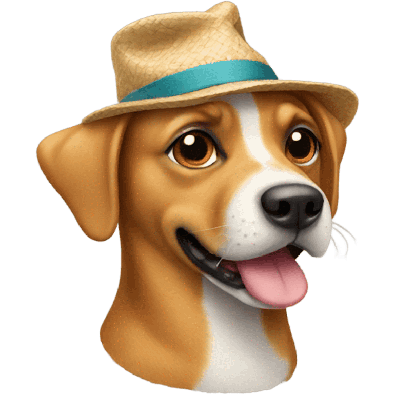 Dog wearing hat emoji