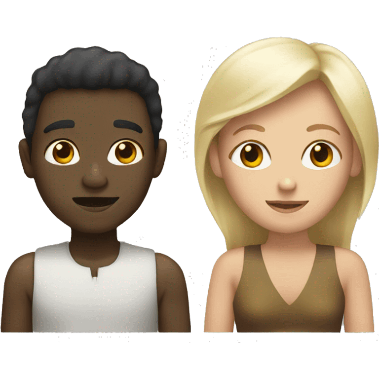 black person with white person on emoji