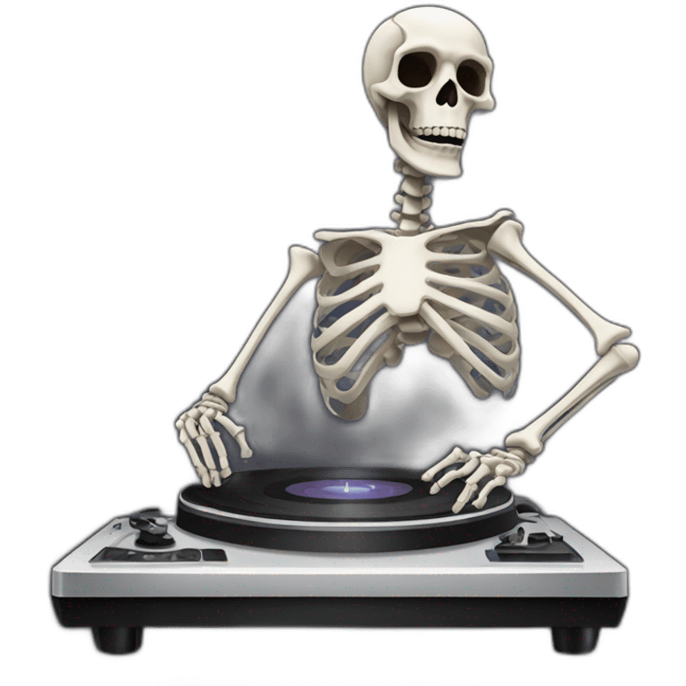 skeleton on turntables emoji