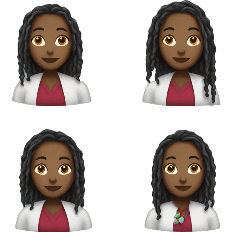 black woman with locs graduating emoji