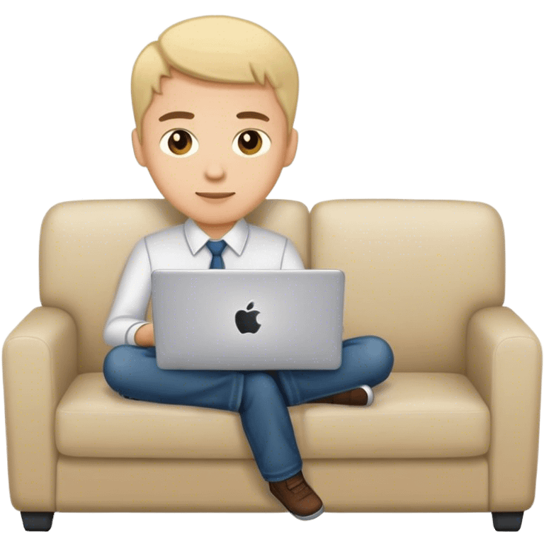 programmer on the couch in office emoji