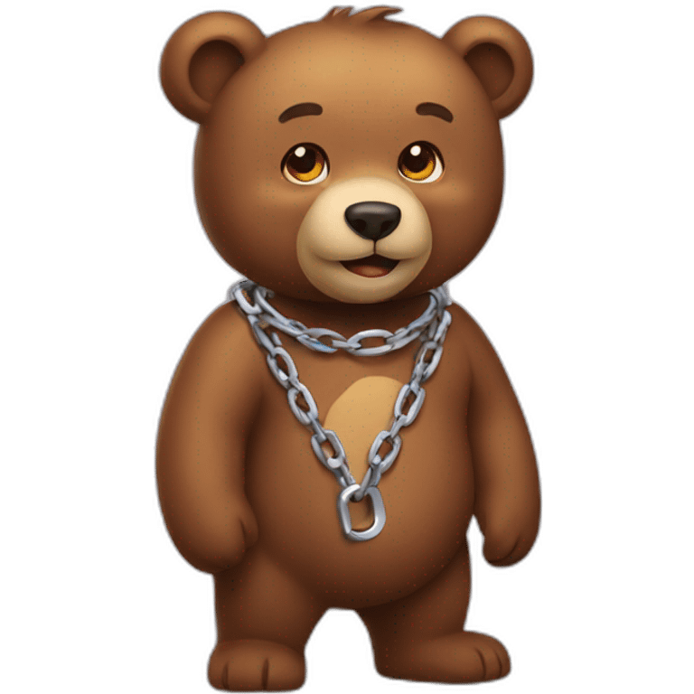 bear wearing a chain 3/4 view emoji