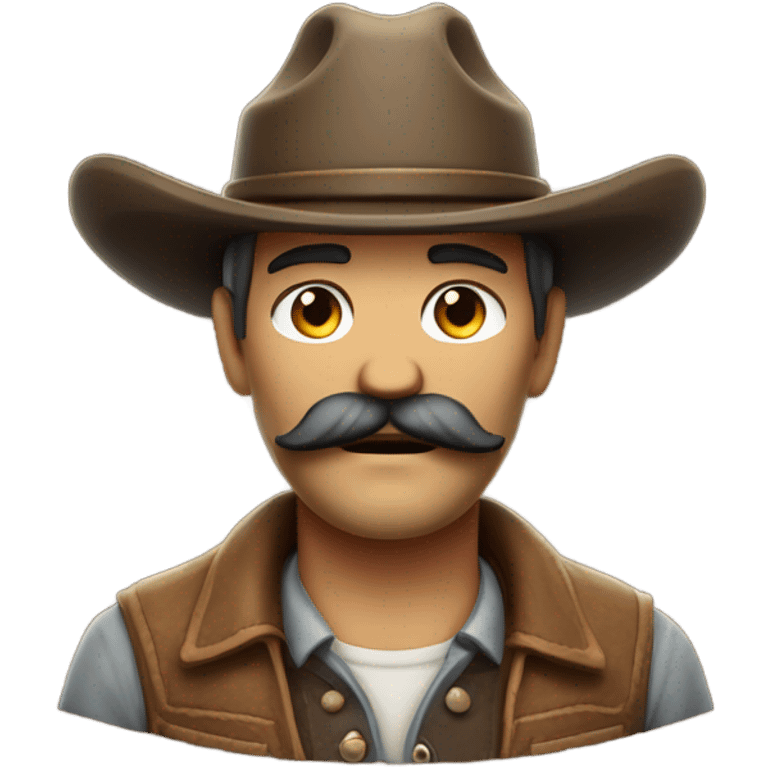 Mustache on a cowboy emoji