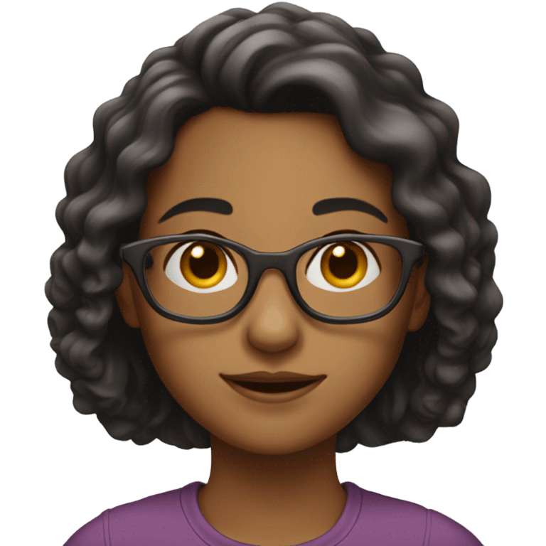 girl with glasses portrait emoji