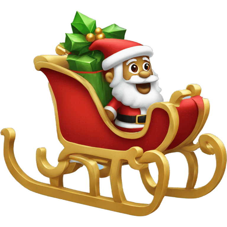 red Santa sleigh emoji