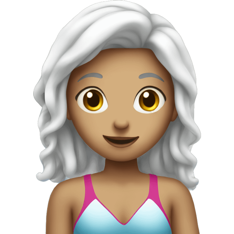 girl in swimming pool on a competition emoji