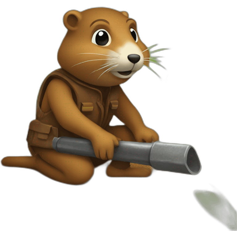 Gopher doing rust emoji