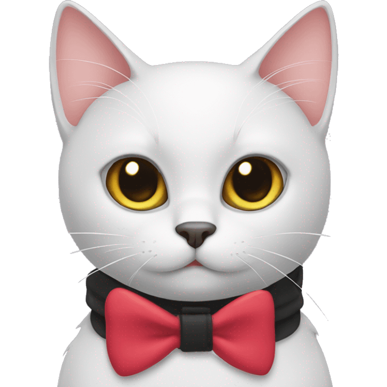 black cat with bow collar  emoji