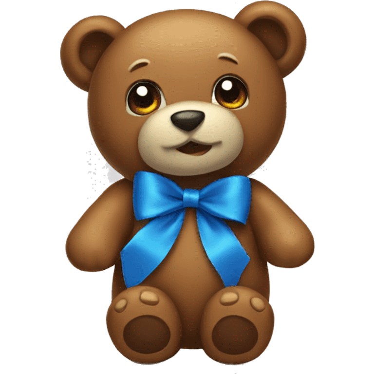 Blue ribon on tedy bear emoji