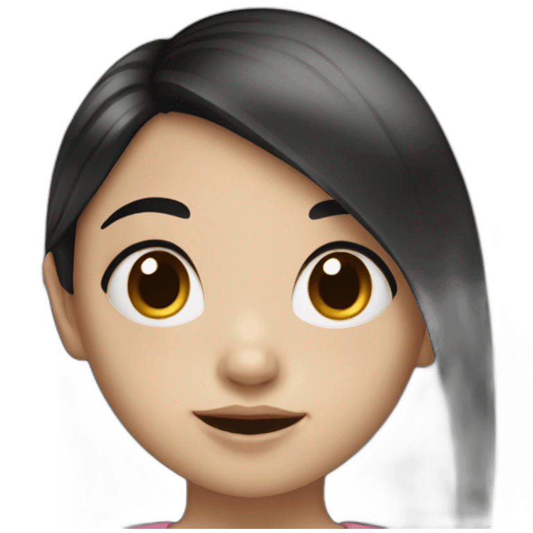 little girl with white skin and black hair emoji