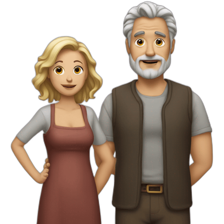 Couple hag douther and father emoji