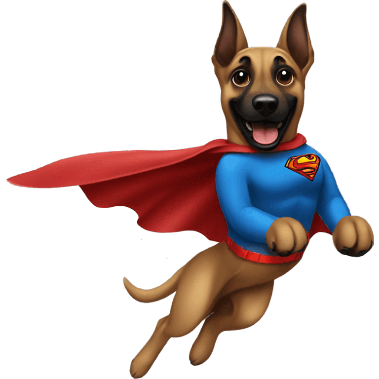  superman dog malinois flying emoji