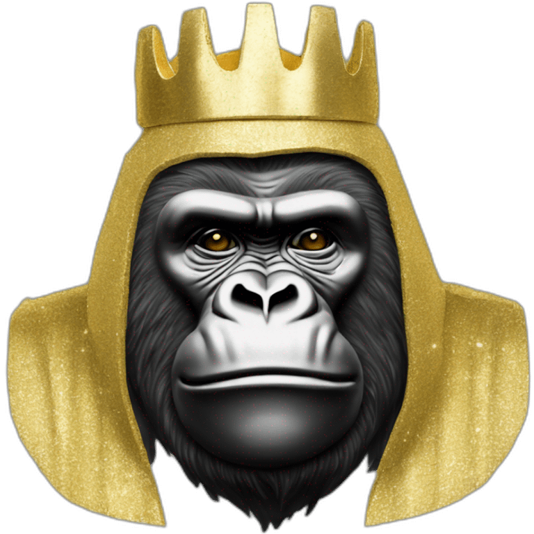 Swag emperor Harambe covered in gold emoji