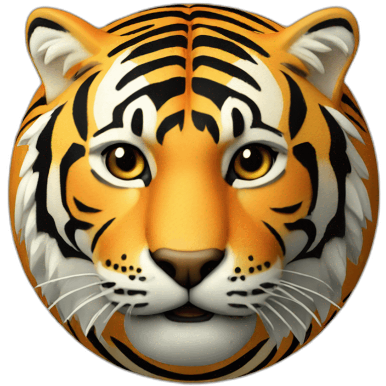 3d sphere with tiger texture emoji