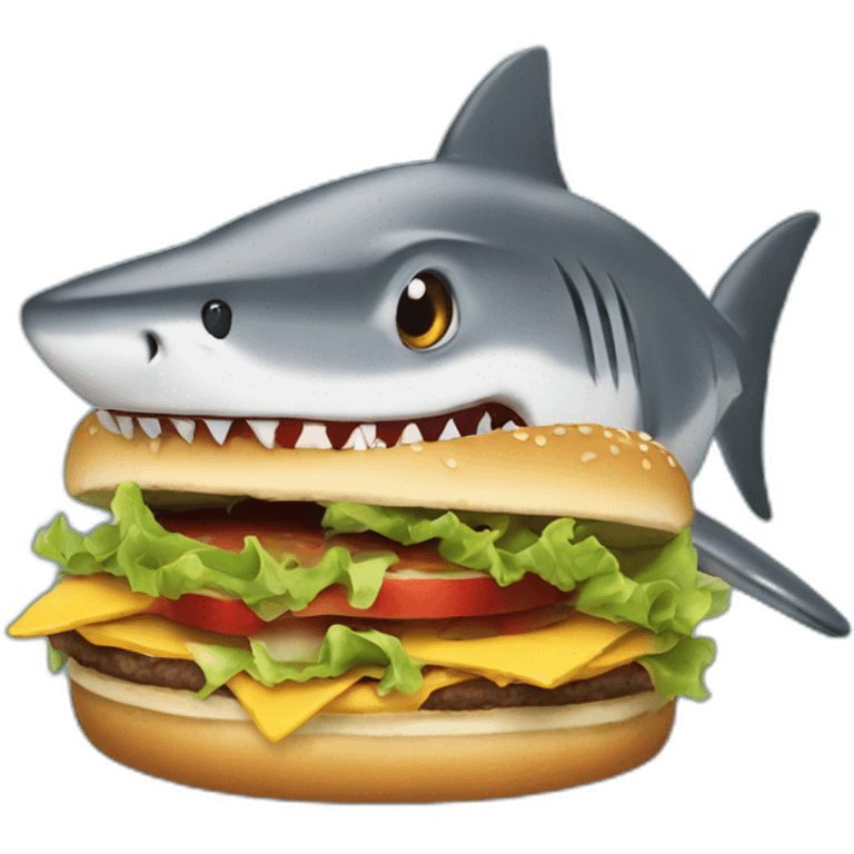 shark eating a hamburger  emoji