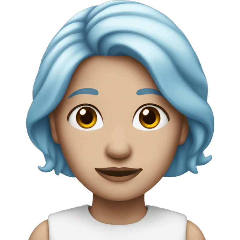 blue-hair-woman,white skin emoji